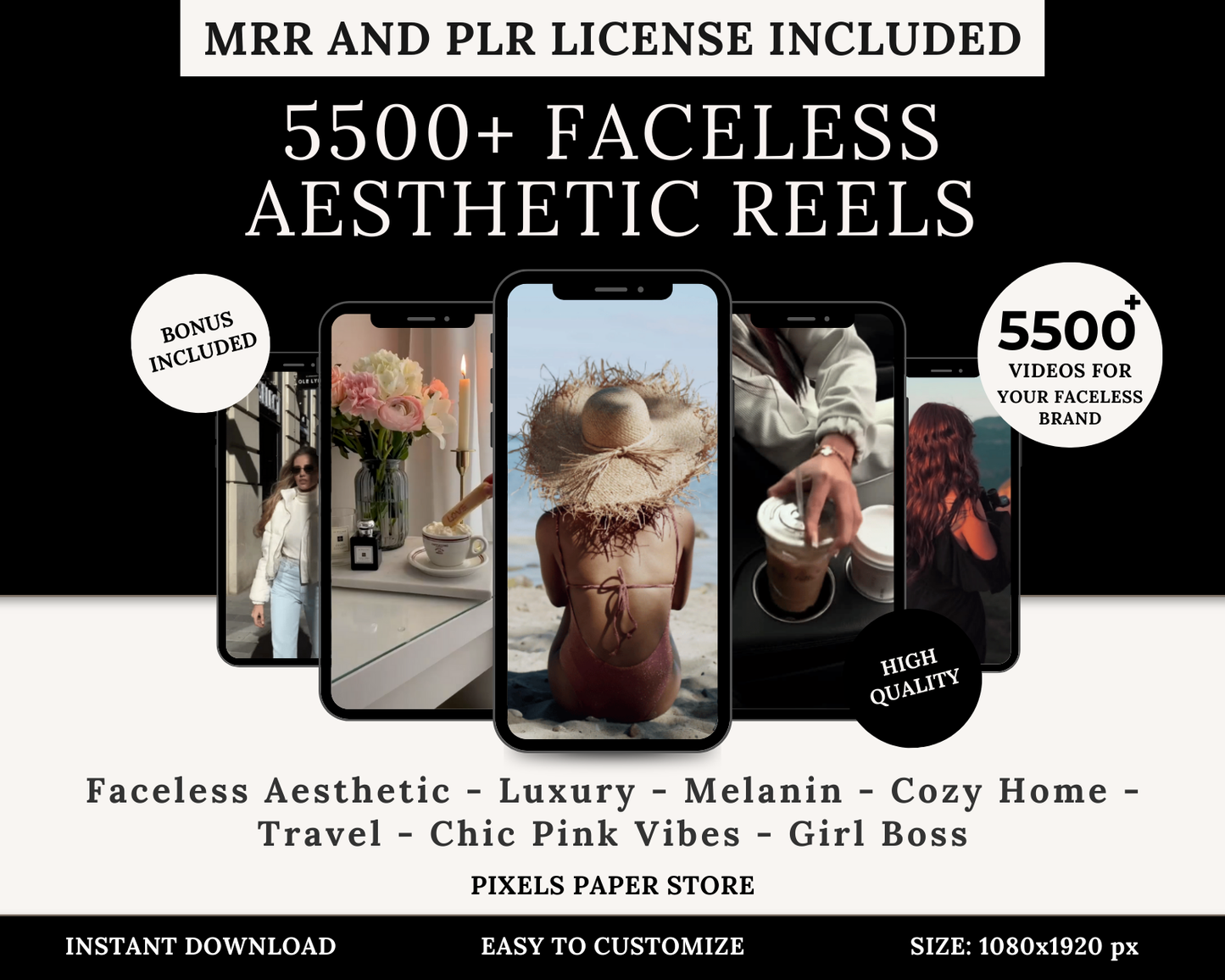 5500+ Faceless Templates for Social Media (Instagram-YouTube-TikTok-Pinterest)