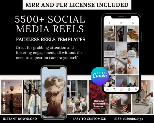 5500+ Faceless Templates for Social Media (Instagram-YouTube-TikTok-Pinterest)