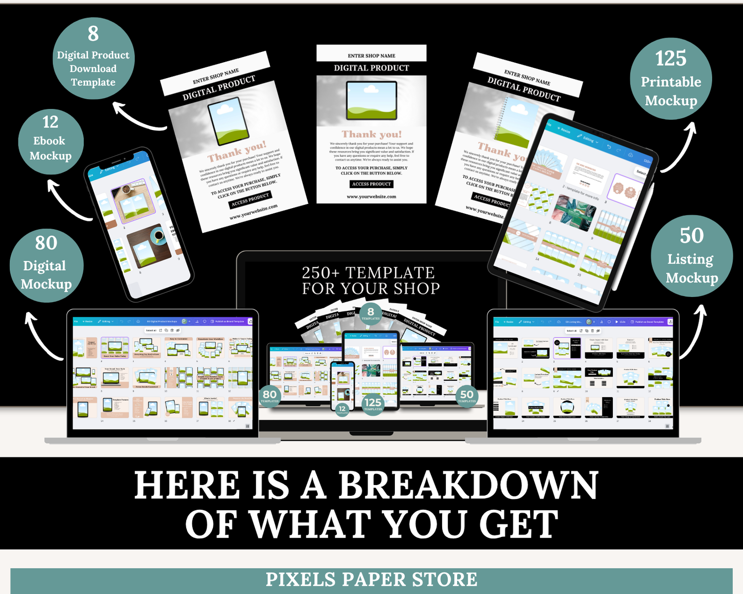 250+ Digital Product Mockup Templates - Bundle