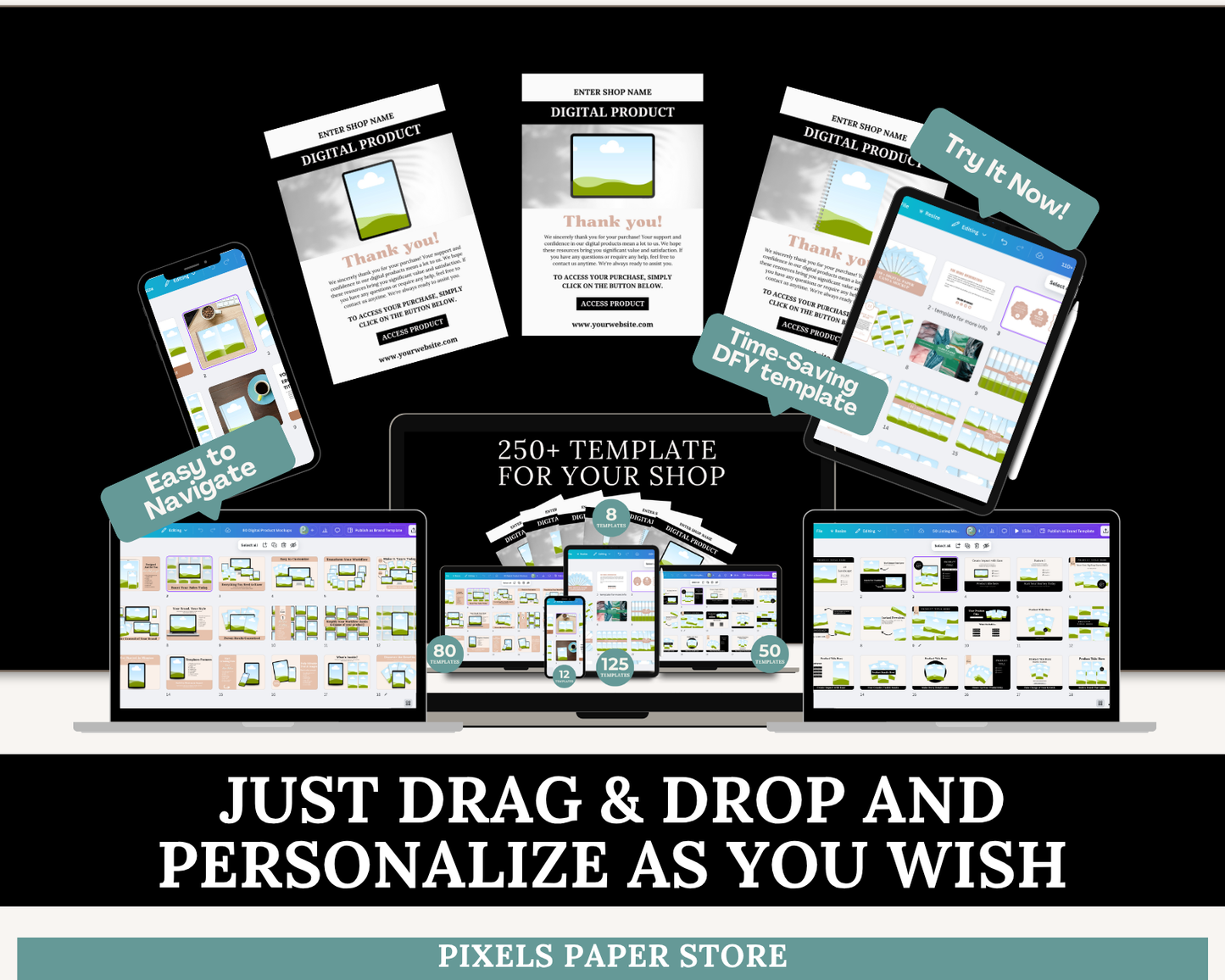 250+ Digital Product Mockup Templates - Bundle