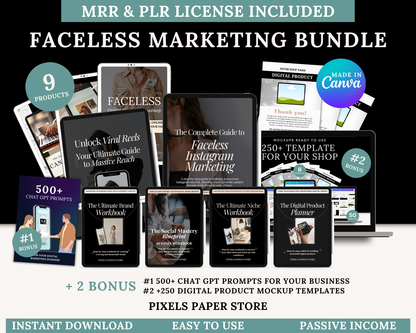 Faceless Marketing Bundle with PLR & MRR License