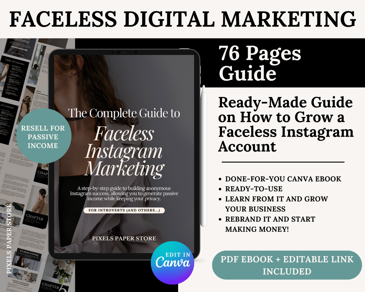 PLR Faceless Instagram Marketing Guide